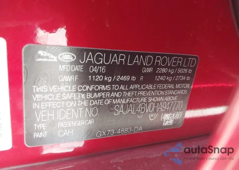 2017 Jaguar Xe 35T R-Sport from USA, damaged, VIN SAJAL4BV0HA947770